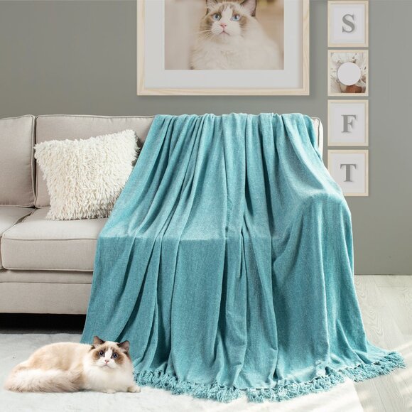 Queen Size Original Condition - Chenille Throw Blankets - Picture 2 of 11